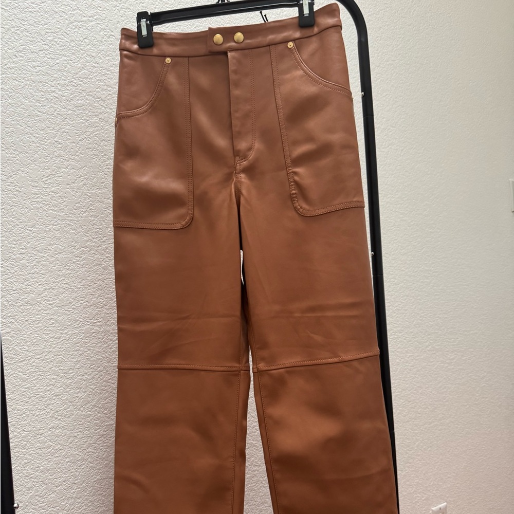 Vegan Leather Cropped Pants